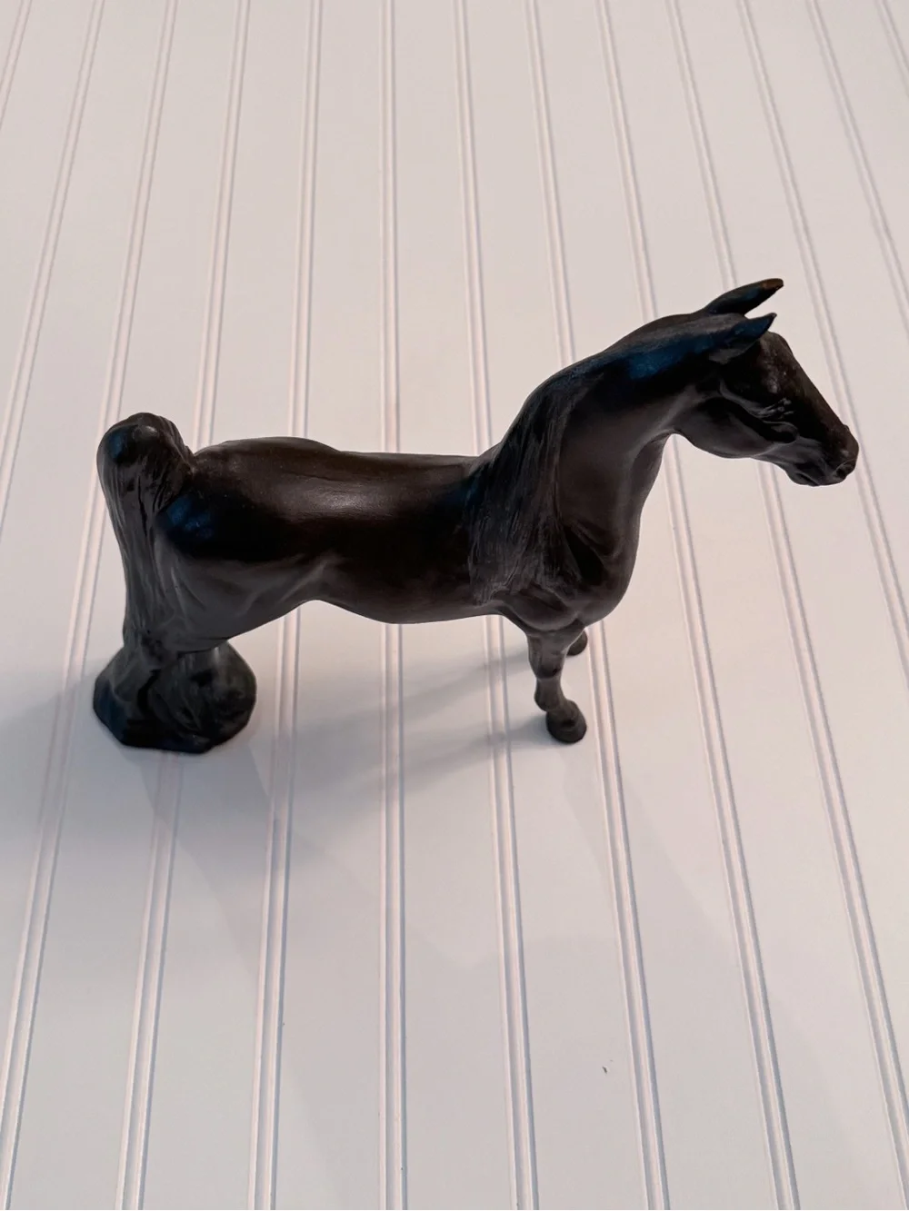 Vintage Black Ceramic Horse Figurine